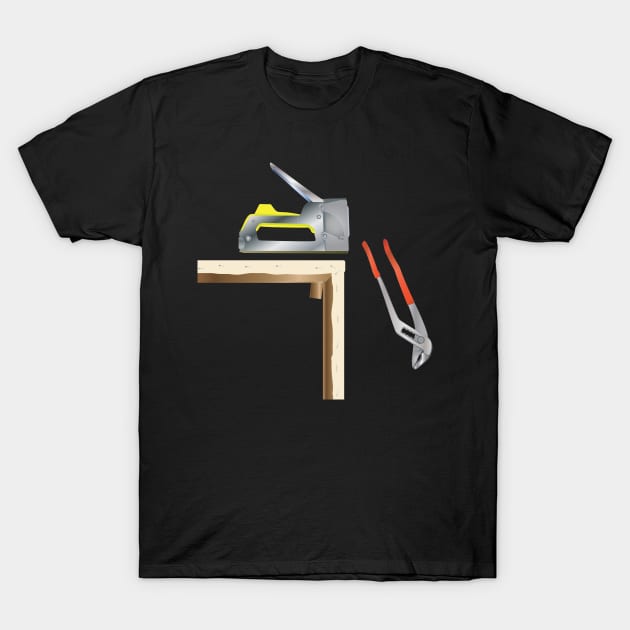 Staple Gun And Pliers T-Shirt by crunchysqueak